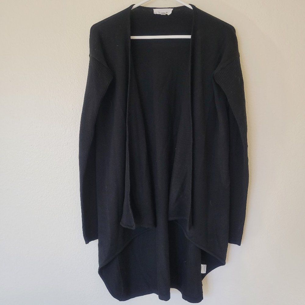 korye black flowy duster sweater office layer piece